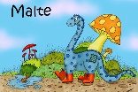 Blå tema Dinosaruie med namn